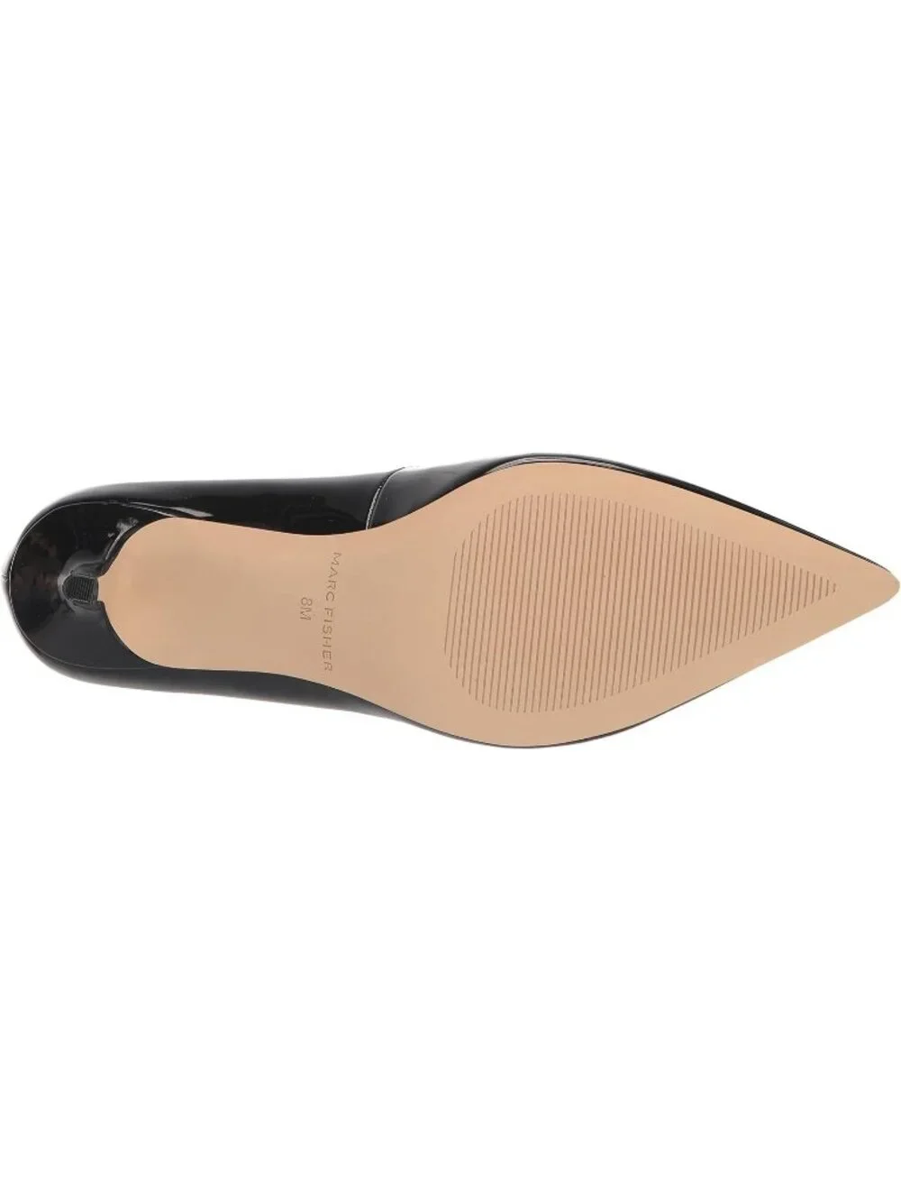 Women's Black Patent Pointed Toe Alola Dress Casual Pumps Pull On Heel Shoes